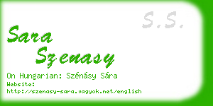sara szenasy business card