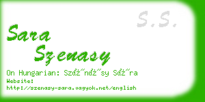 sara szenasy business card